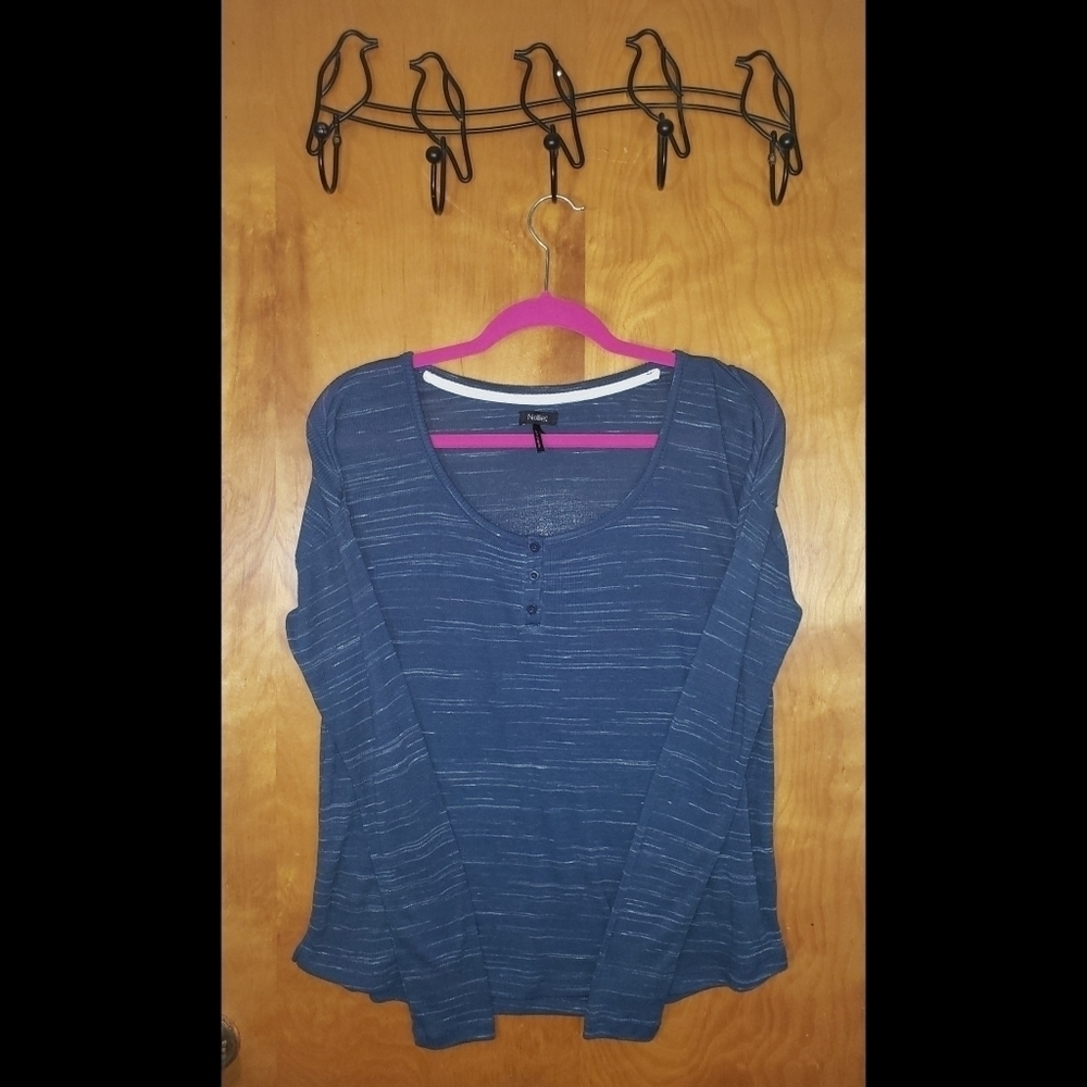 Nollie Comfy Slate Blue & White Henley